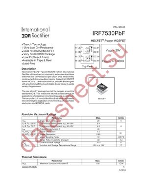 IRF7530TRPBF datasheet  